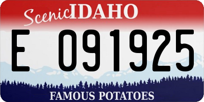 ID license plate E091925