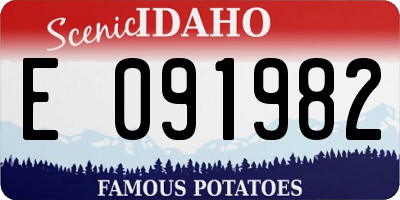 ID license plate E091982