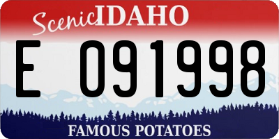 ID license plate E091998