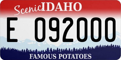 ID license plate E092000