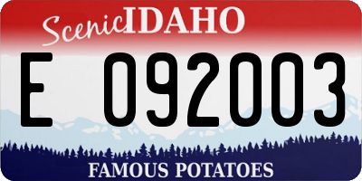 ID license plate E092003