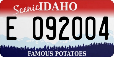ID license plate E092004