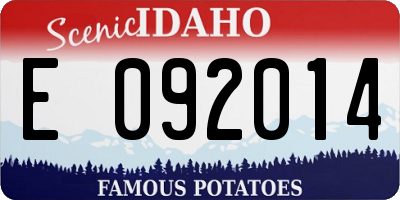 ID license plate E092014