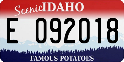 ID license plate E092018