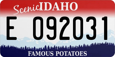 ID license plate E092031