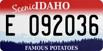 ID license plate E092036