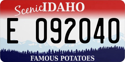 ID license plate E092040