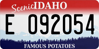 ID license plate E092054