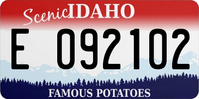 ID license plate E092102