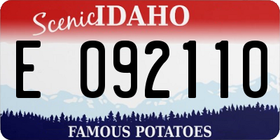 ID license plate E092110
