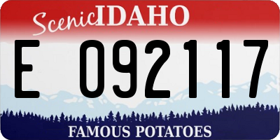 ID license plate E092117