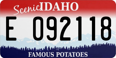 ID license plate E092118