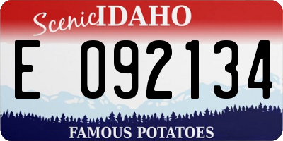 ID license plate E092134