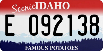 ID license plate E092138