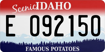ID license plate E092150