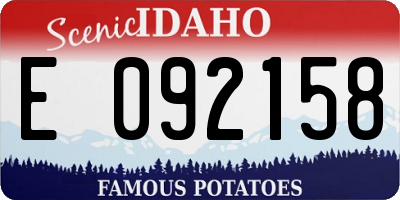 ID license plate E092158