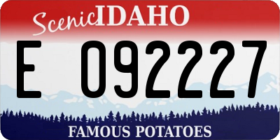 ID license plate E092227