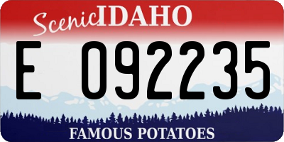 ID license plate E092235