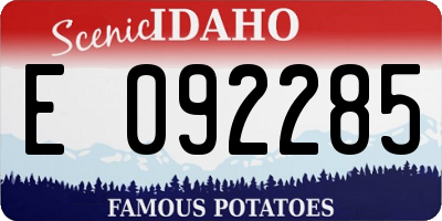 ID license plate E092285