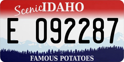 ID license plate E092287