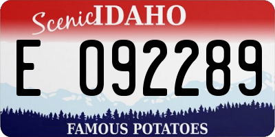 ID license plate E092289