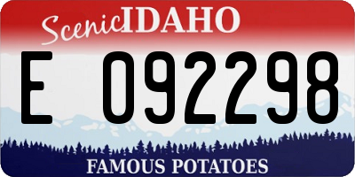 ID license plate E092298