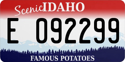 ID license plate E092299