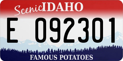 ID license plate E092301