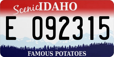 ID license plate E092315