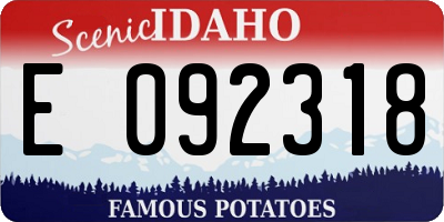 ID license plate E092318