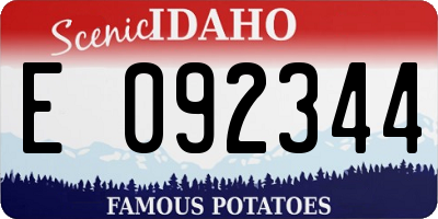 ID license plate E092344