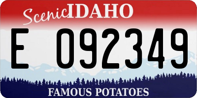 ID license plate E092349
