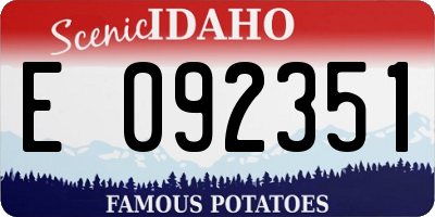 ID license plate E092351