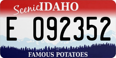 ID license plate E092352