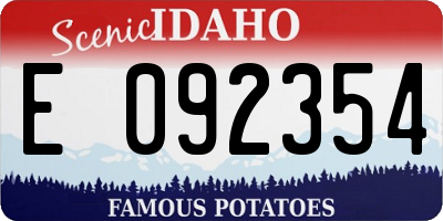 ID license plate E092354