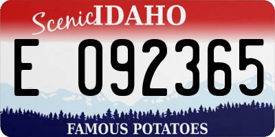 ID license plate E092365