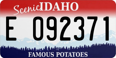 ID license plate E092371