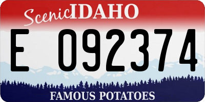 ID license plate E092374