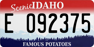 ID license plate E092375