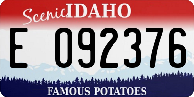 ID license plate E092376