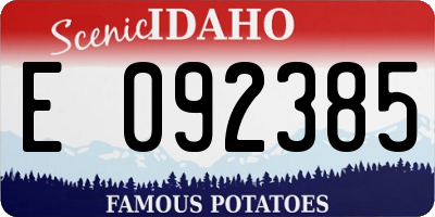 ID license plate E092385