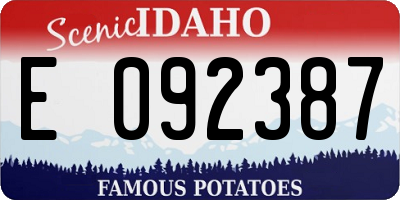 ID license plate E092387
