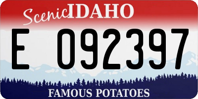 ID license plate E092397