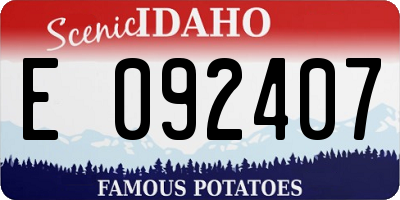 ID license plate E092407