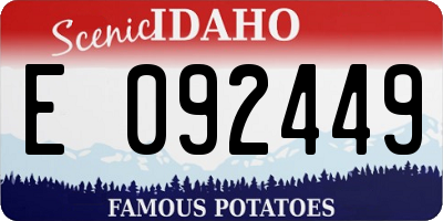 ID license plate E092449