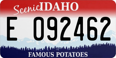 ID license plate E092462