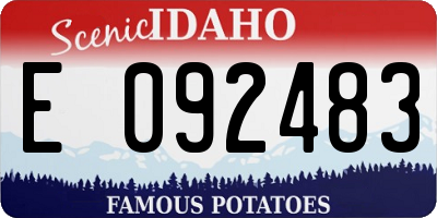 ID license plate E092483