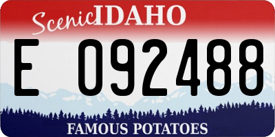 ID license plate E092488
