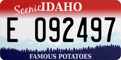 ID license plate E092497