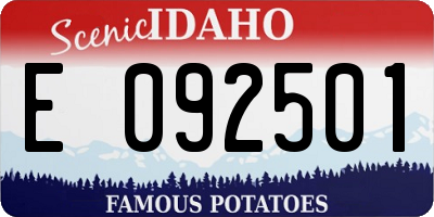 ID license plate E092501
